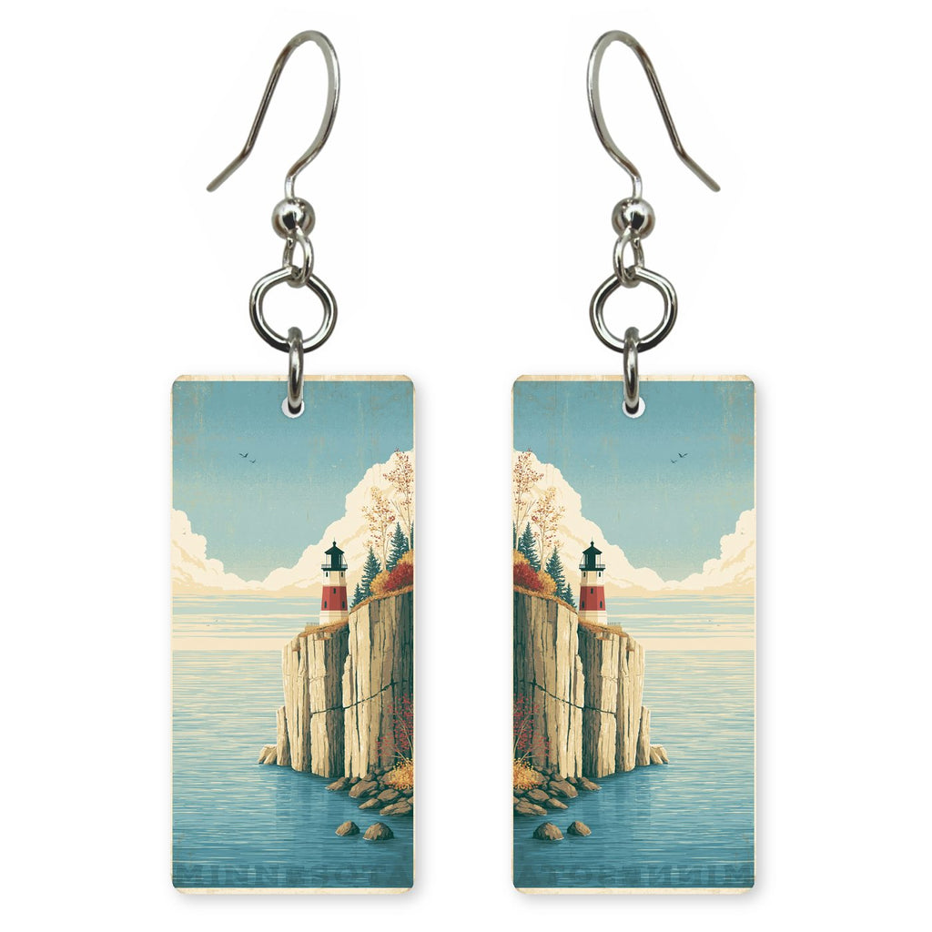 Split Rock Lighthouse — She's Choosing earrings, shown as a pair