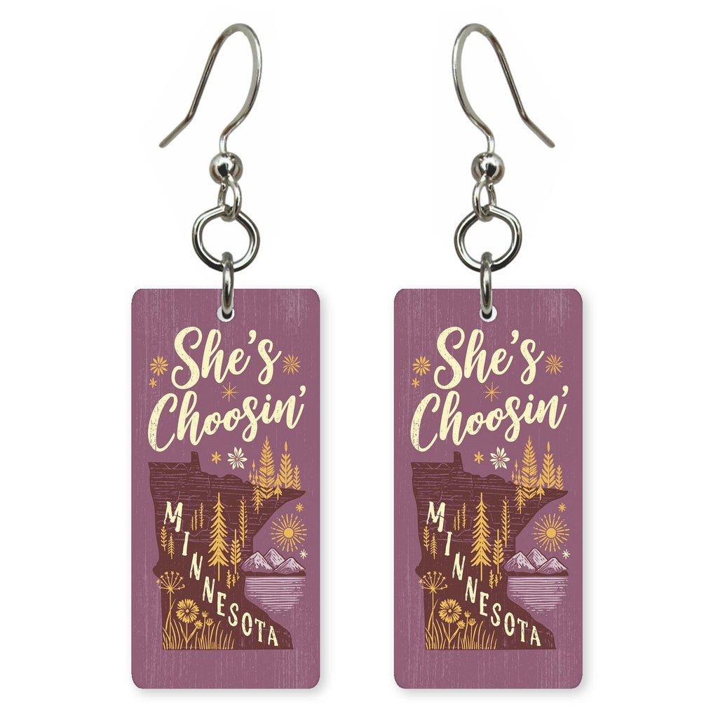 Plum North Woods — She's Choosing earrings, shown as a pair