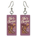 Plum North Woods — She's Choosing earrings, shown as a pair