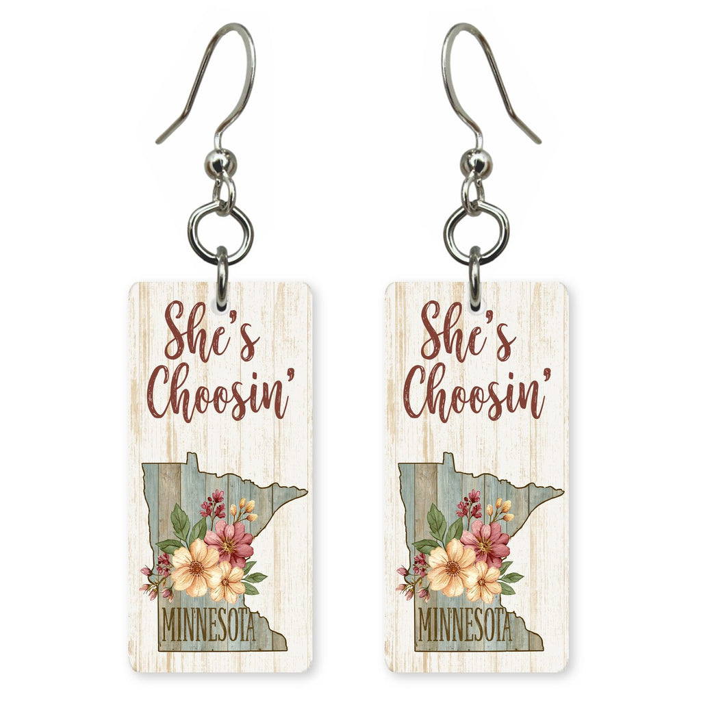 Plank Floral — She's Choosing earrings, shown as a pair
