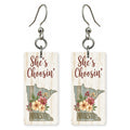 Plank Floral — She's Choosing earrings, shown as a pair