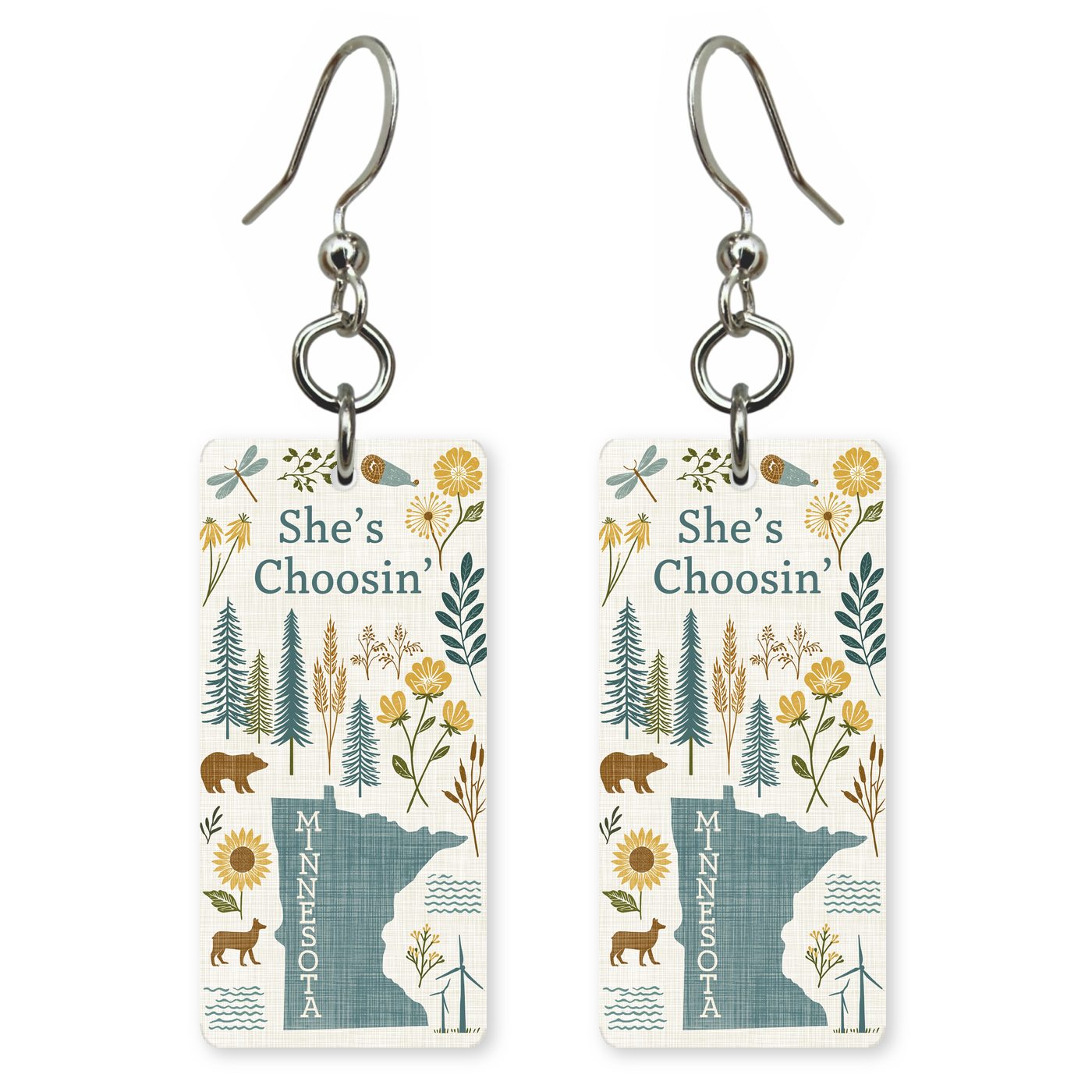 Nature Icons — She's Choosing earrings, shown as a pair