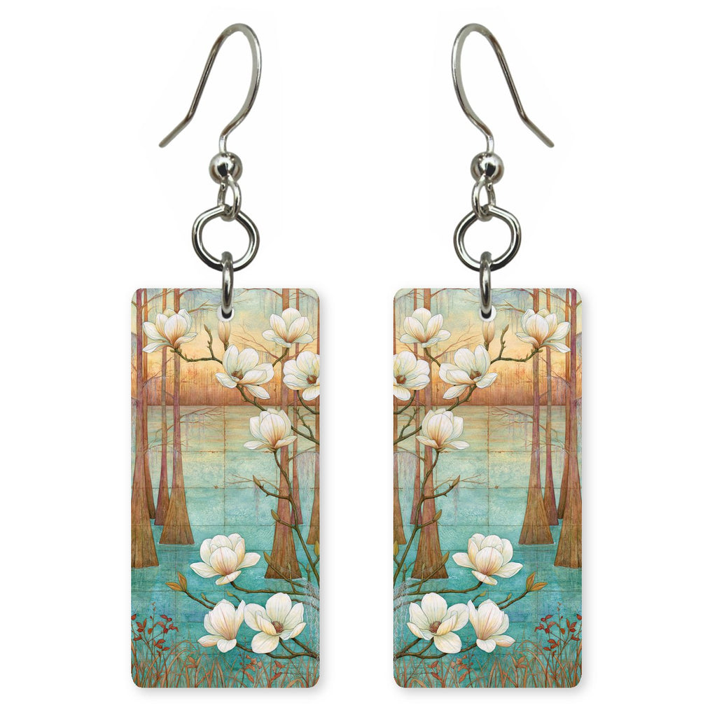 Cypress Magnolia — She's Choosing earrings, shown as a pair