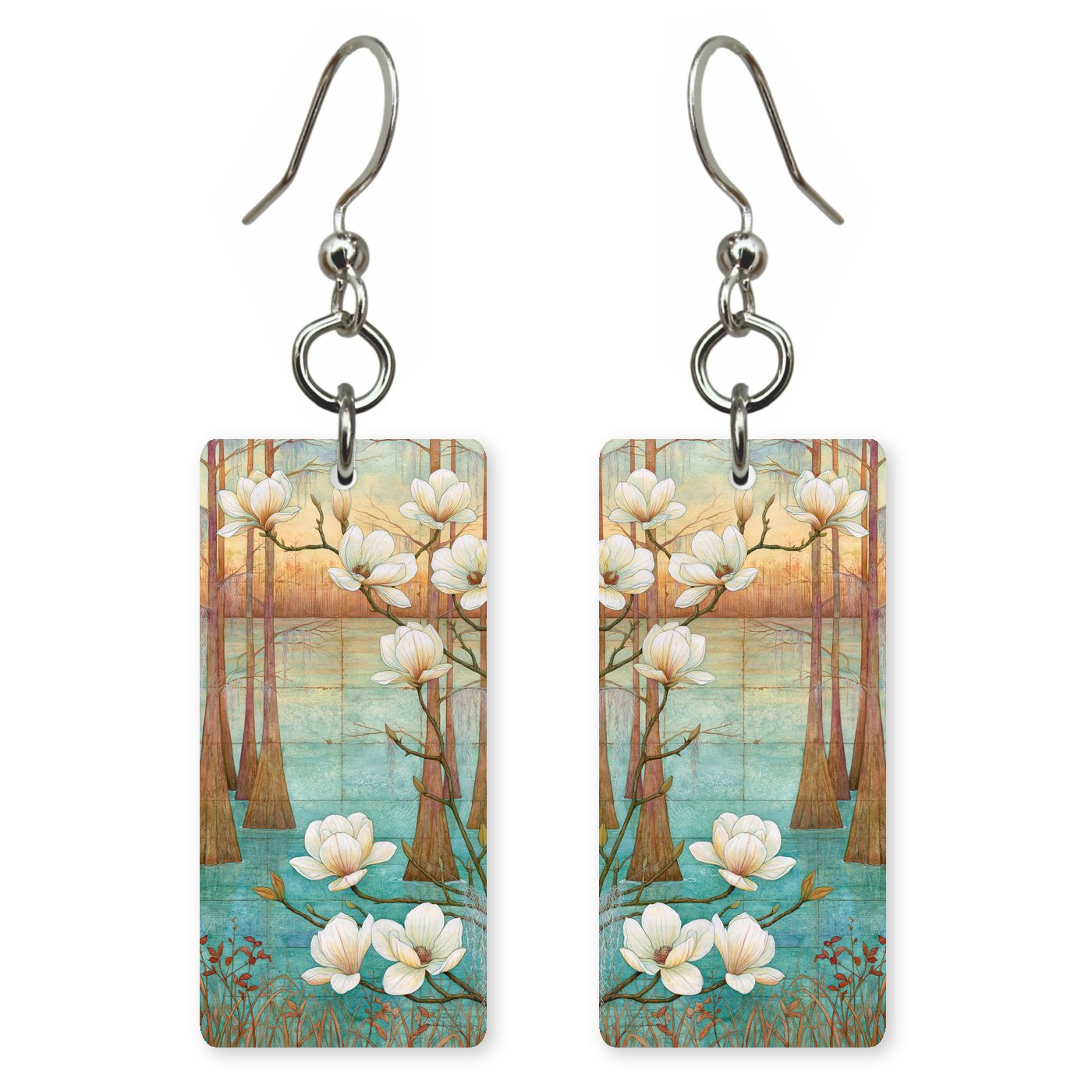 Cypress Magnolia — She's Choosing earrings, shown as a pair