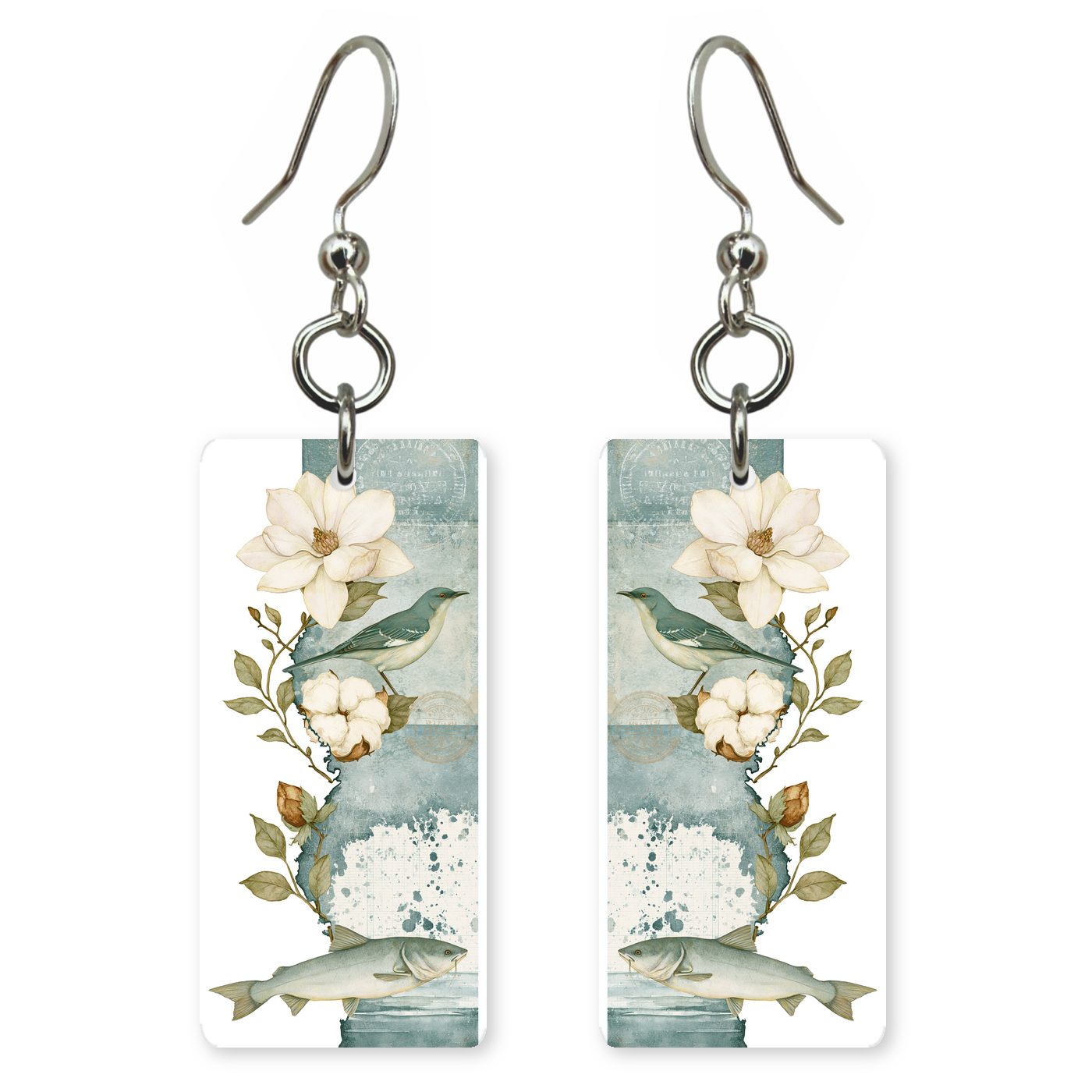 Magnolia Catfish — She's Choosing earrings, shown as a pair