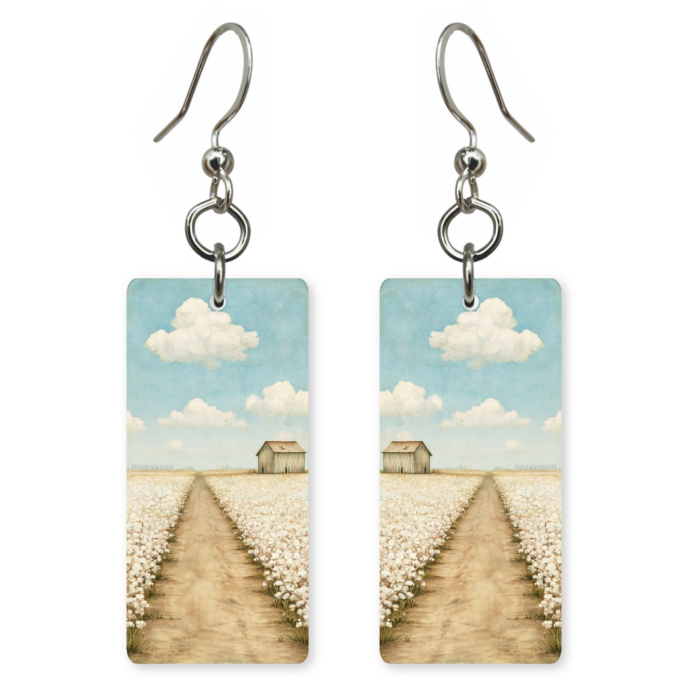Cotton Field — She's Choosing earrings, shown as a pair