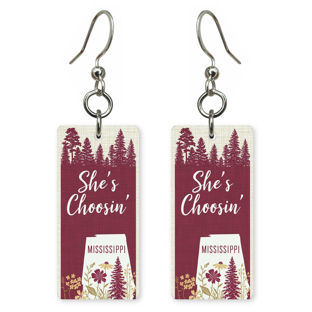 Berry Pines — She's Choosing earrings, shown as a pair