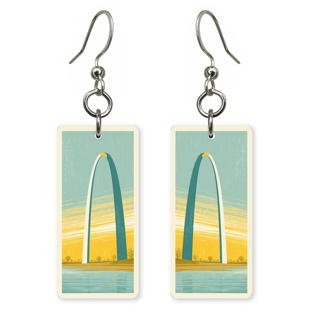Gateway Arch Poster — She's Choosing earrings, shown as a pair