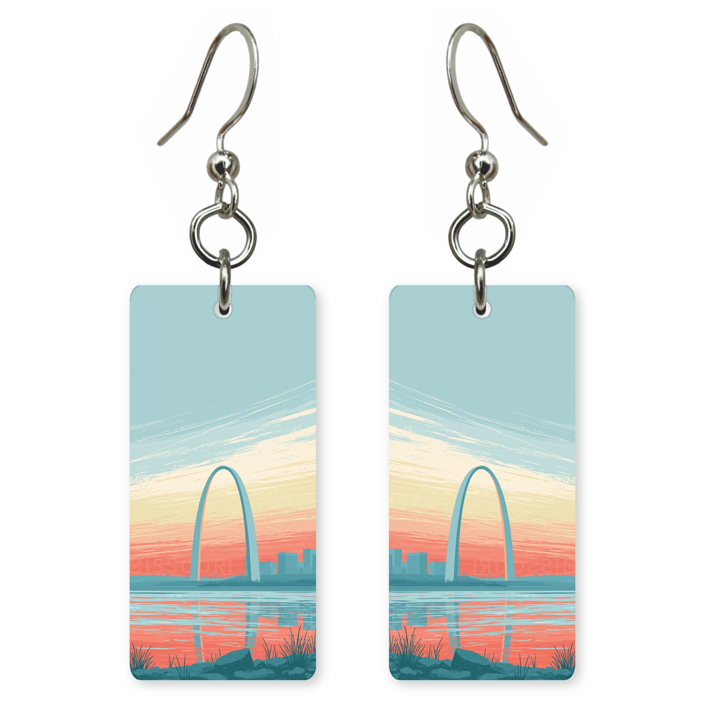 Arch Sunset — She's Choosing earrings, shown as a pair