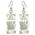 Watercolor Florals — She's Choosing earrings, shown as a pair
