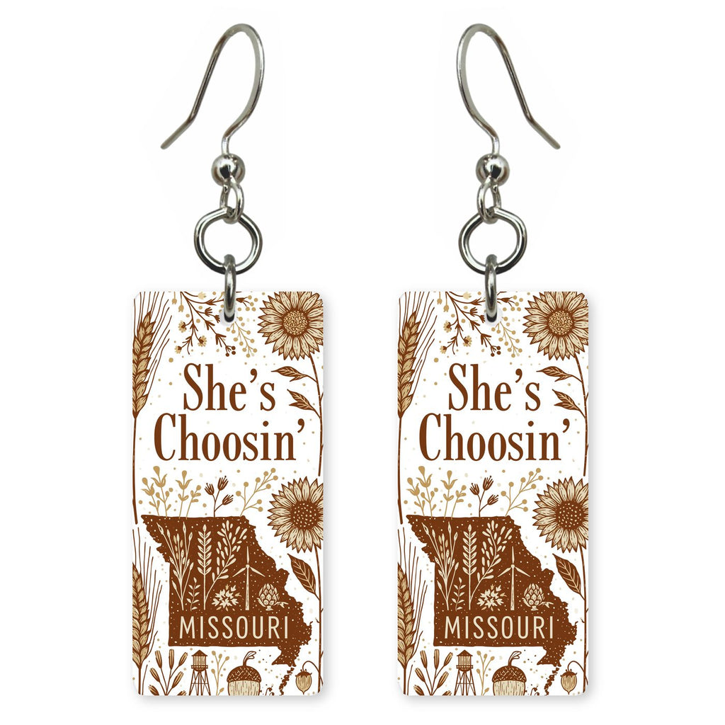 Autumn Harvest — She's Choosing earrings, shown as a pair