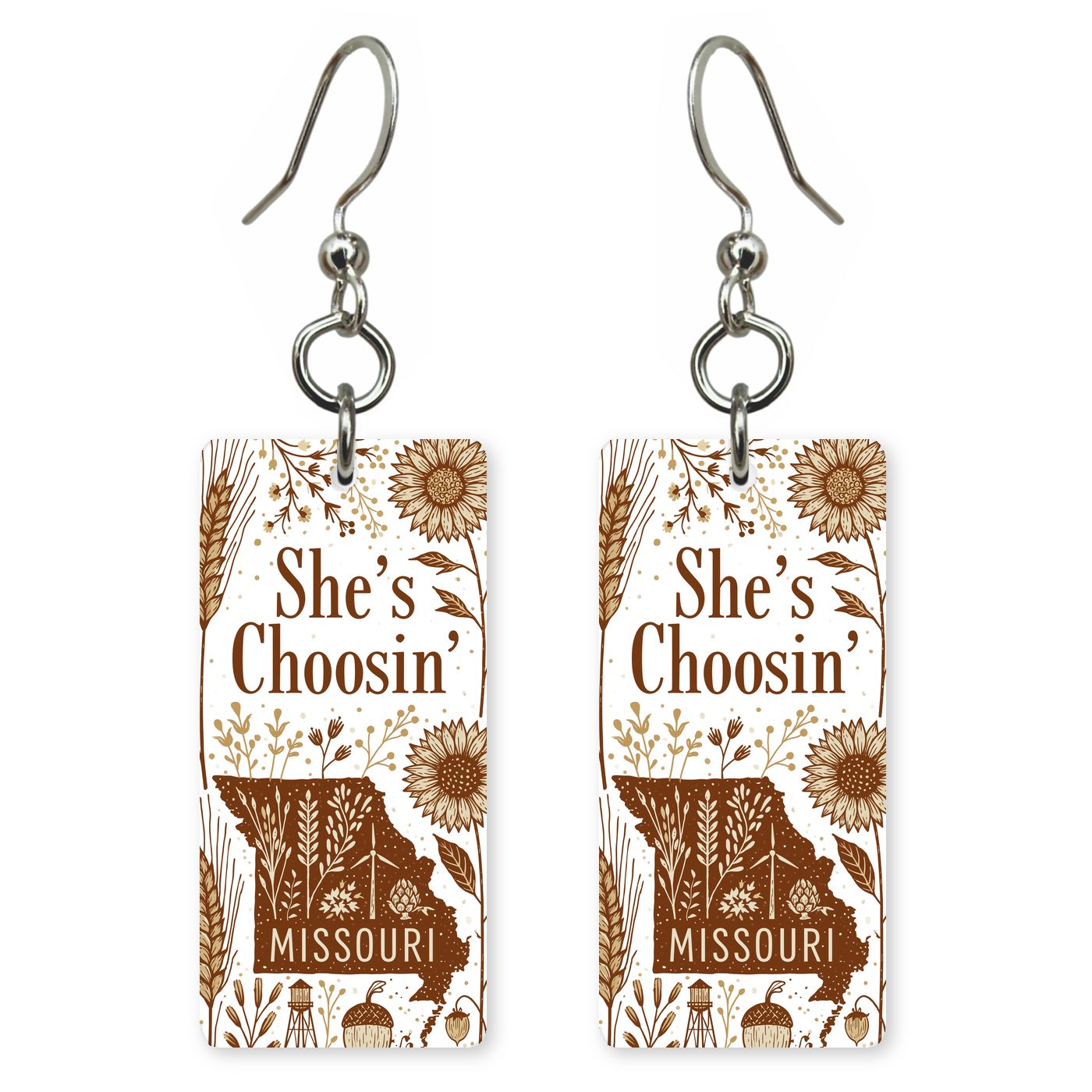 Autumn Harvest — She's Choosing earrings, shown as a pair