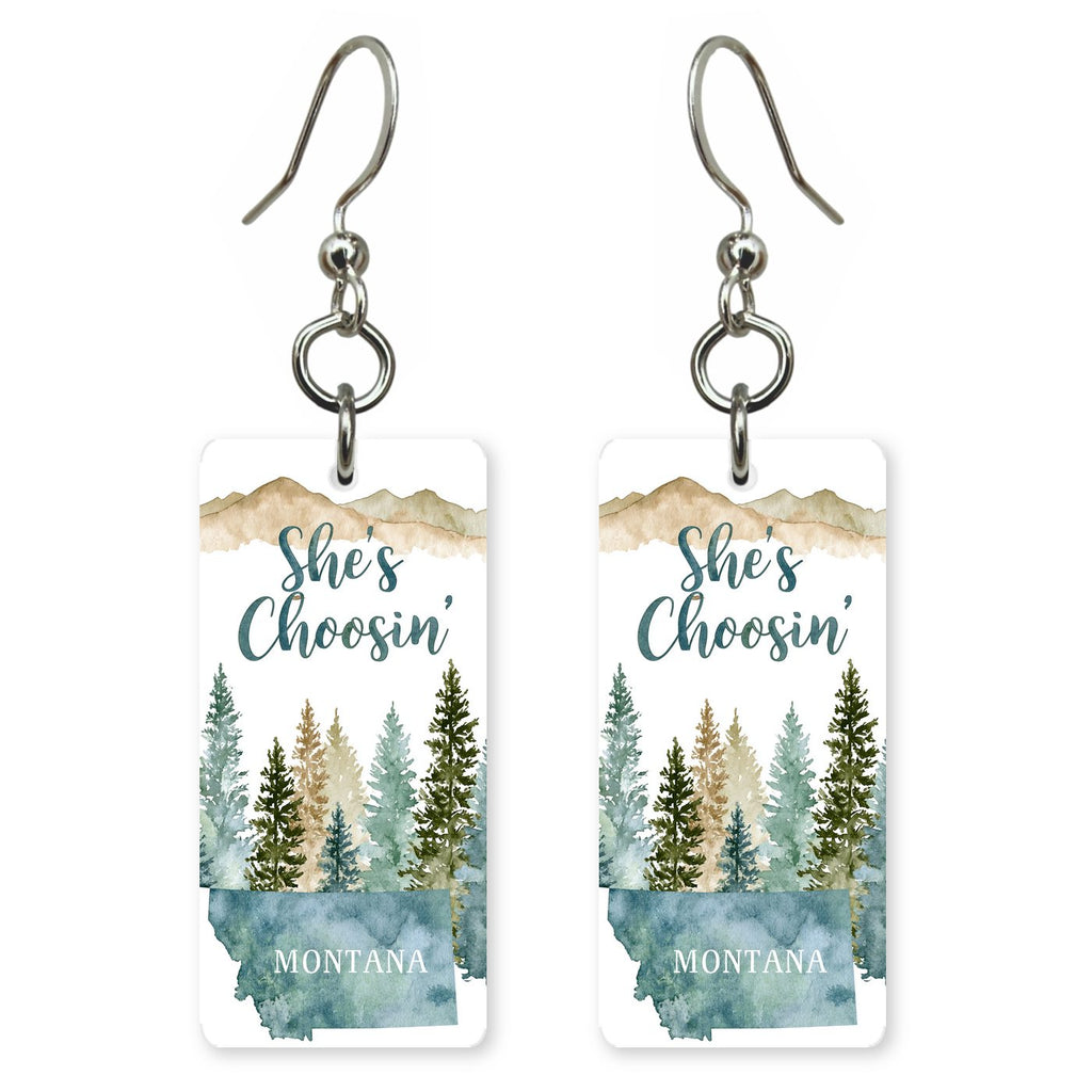 Misty Pines — She's Choosing earrings, shown as a pair