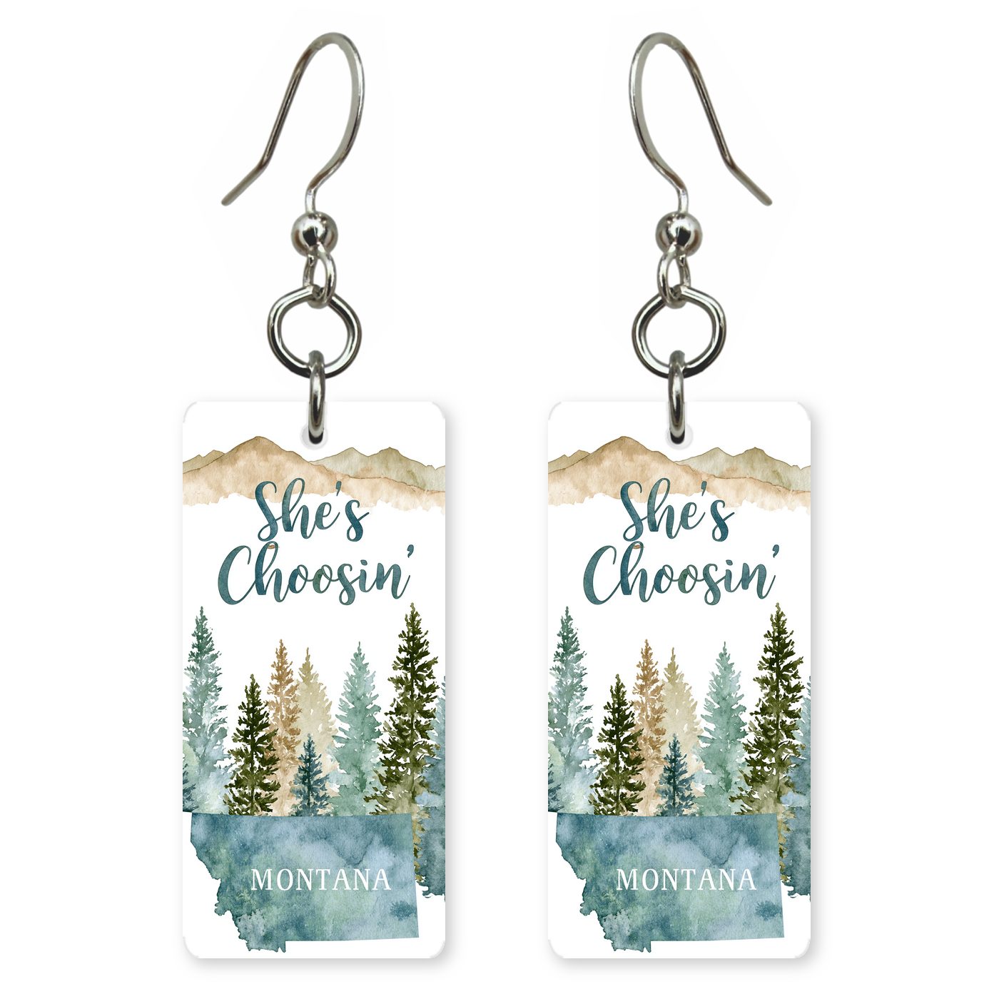 Misty Pines — She's Choosing earrings, shown as a pair