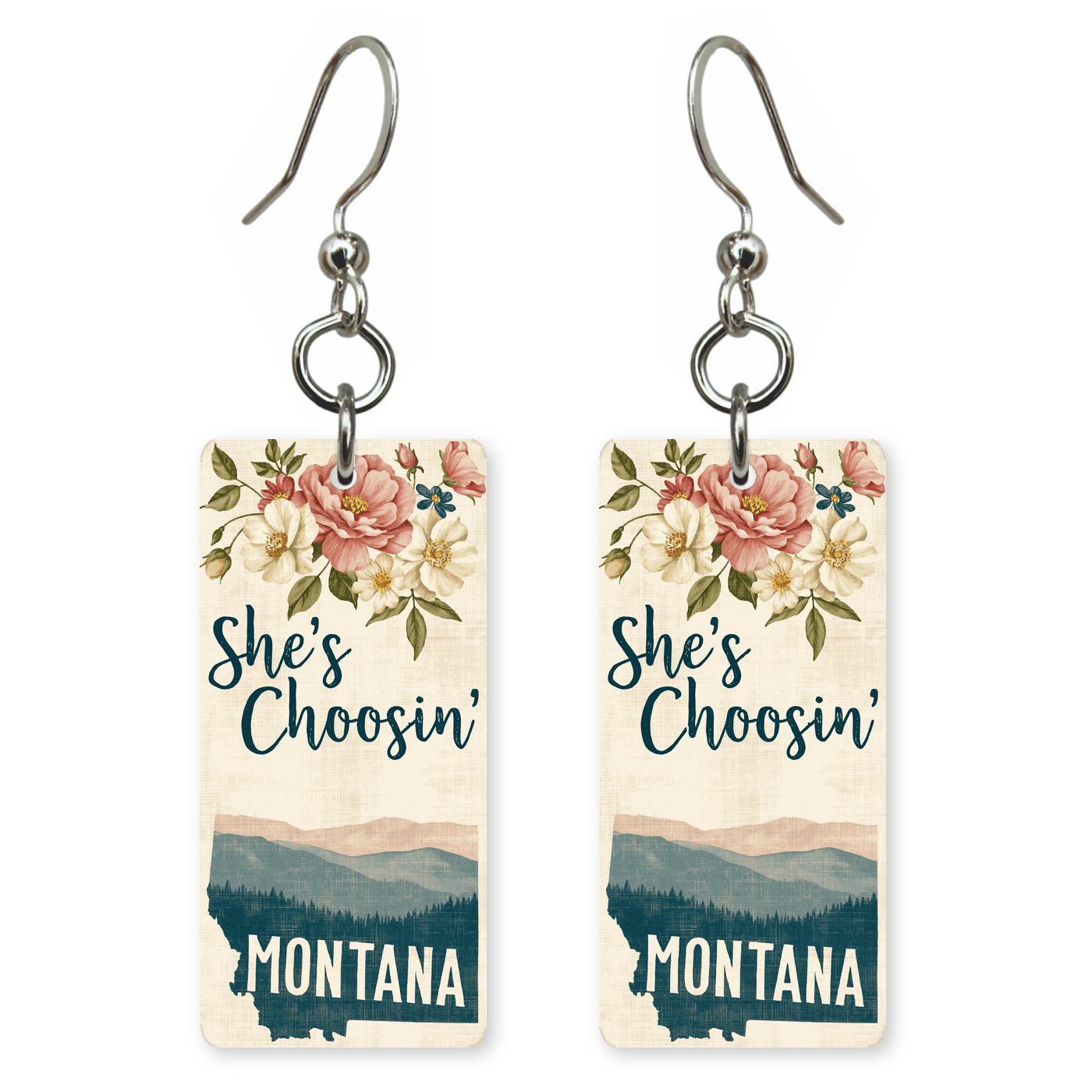 Rose Mountains — She's Choosing earrings, shown as a pair