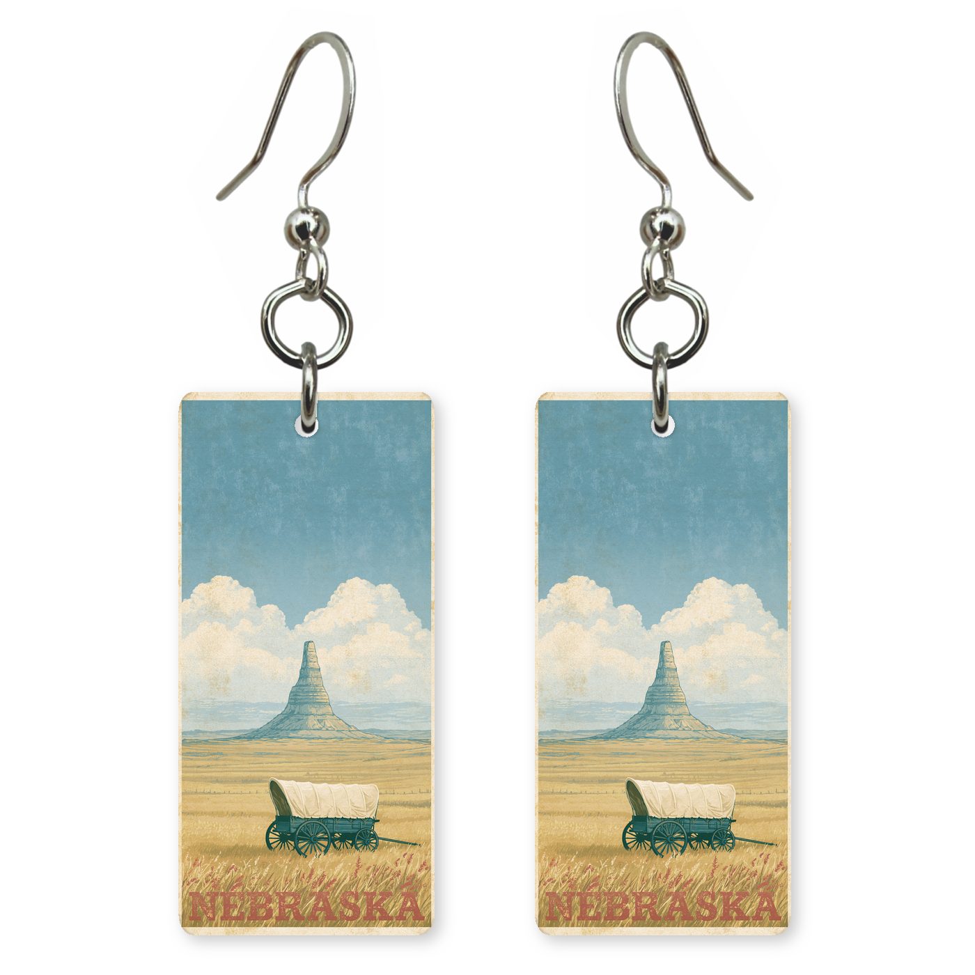 Chimney Rock Wagon — She's Choosing earrings, shown as a pair