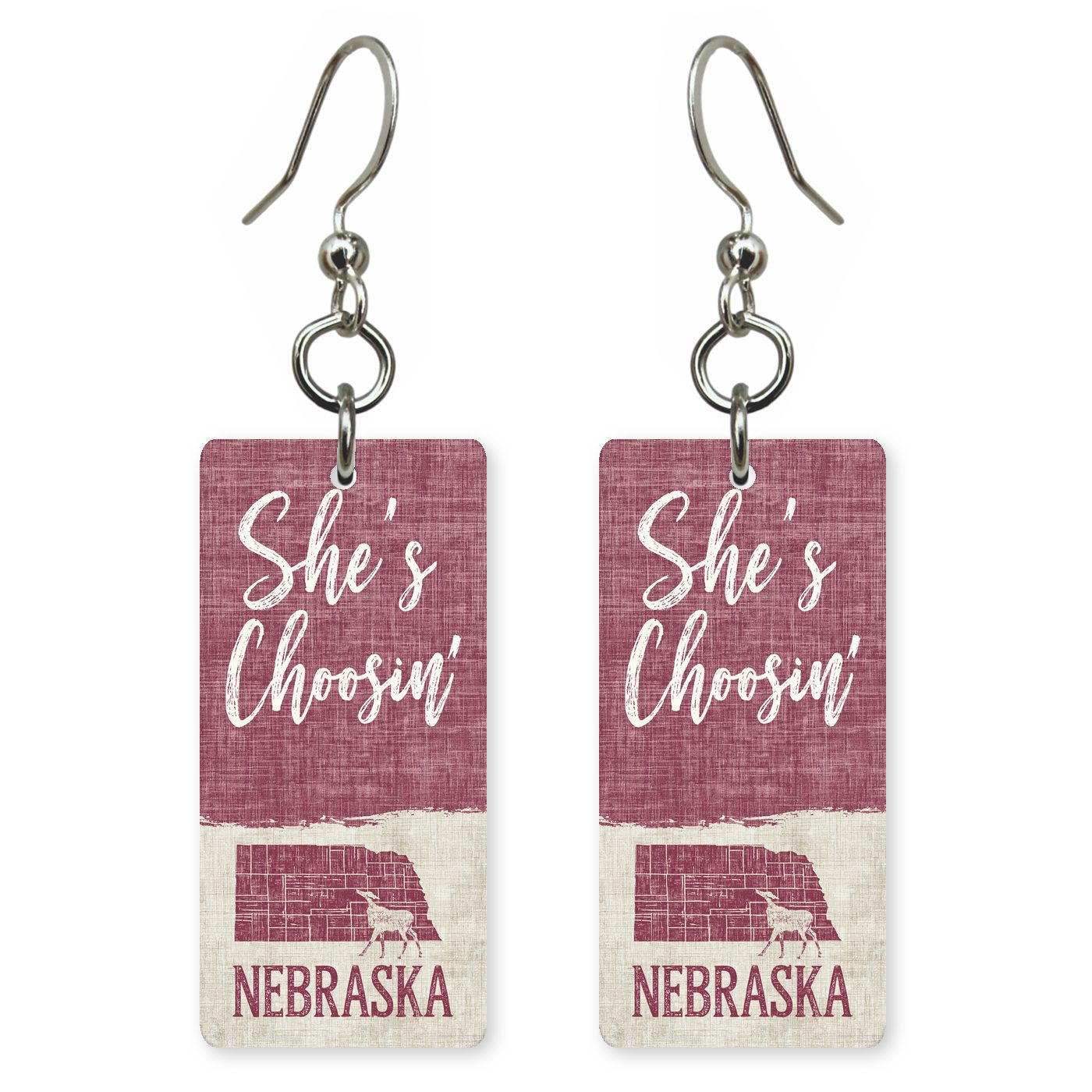 Berry Plank — She's Choosing earrings, shown as a pair