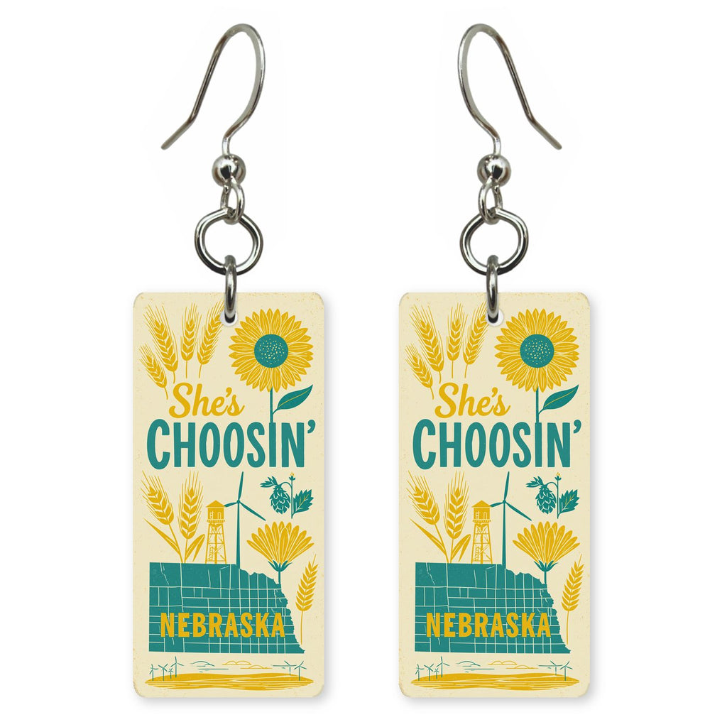 Sunflower Wheat — She's Choosing earrings, shown as a pair