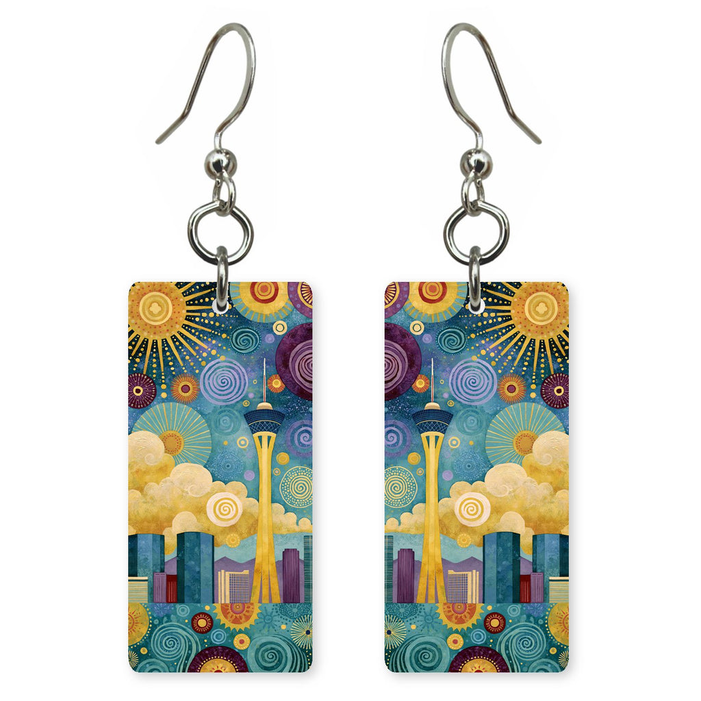 Las Vegas Art — She's Choosing earrings, shown as a pair