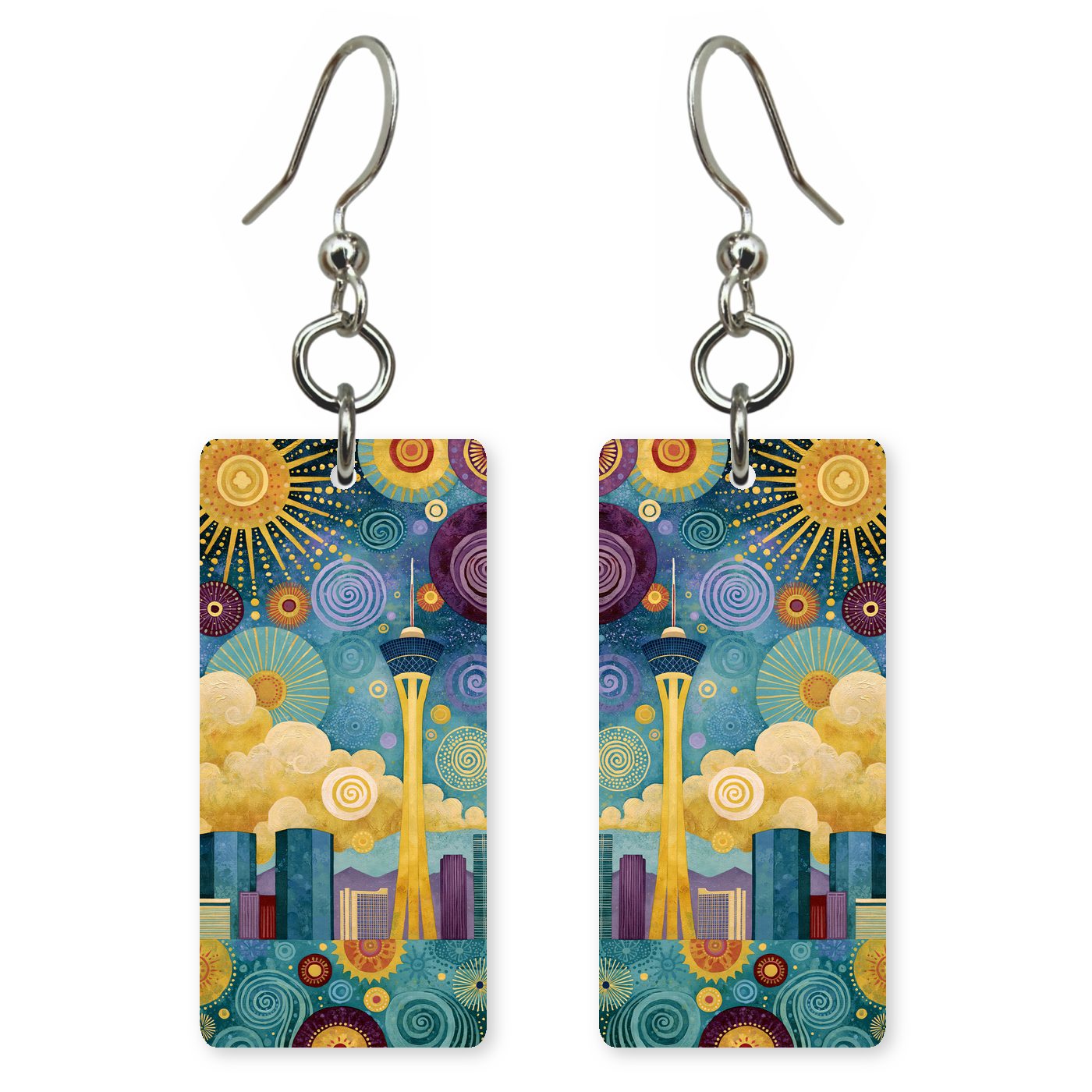 Las Vegas Art — She's Choosing earrings, shown as a pair