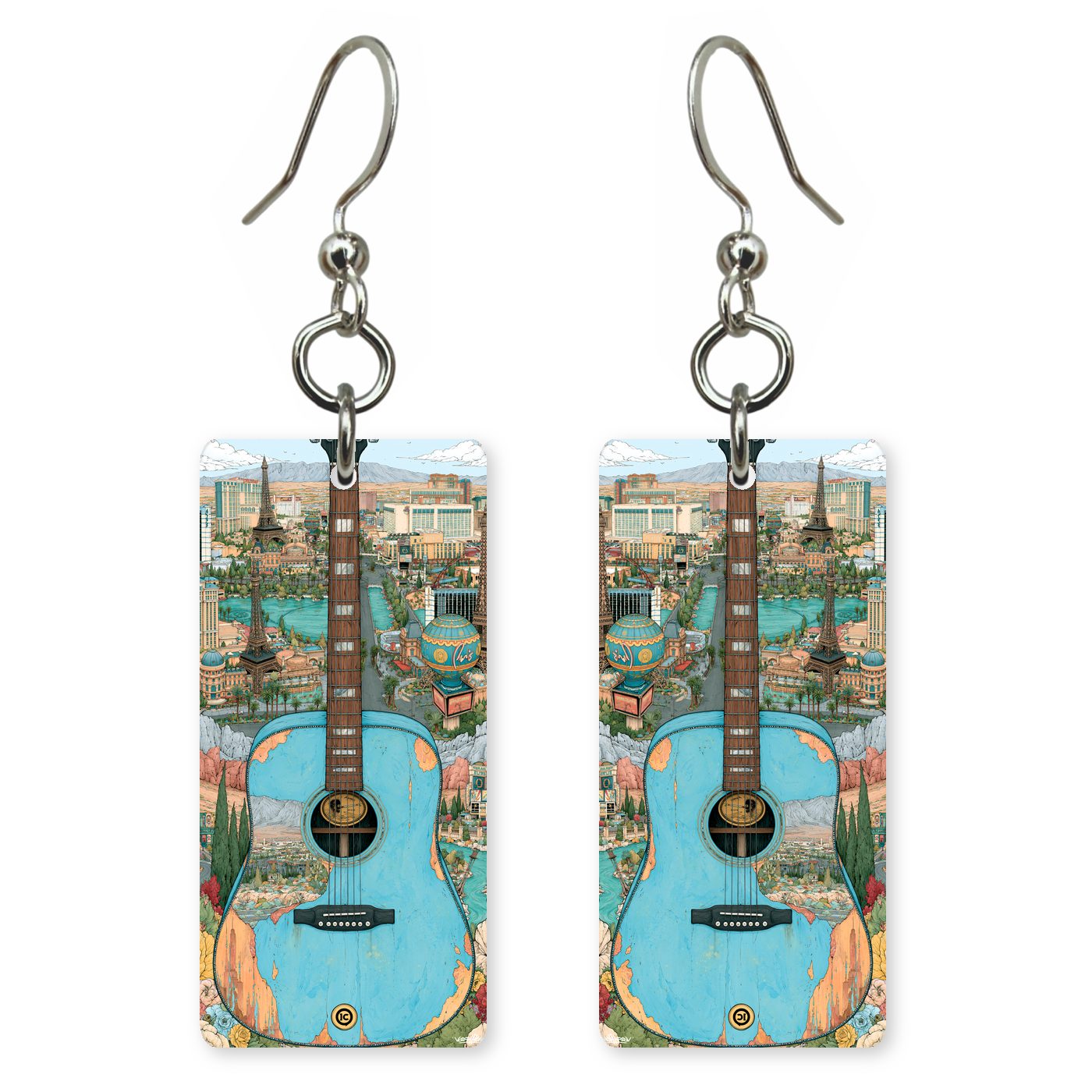 Las Vegas Art — She's Choosing earrings, shown as a pair