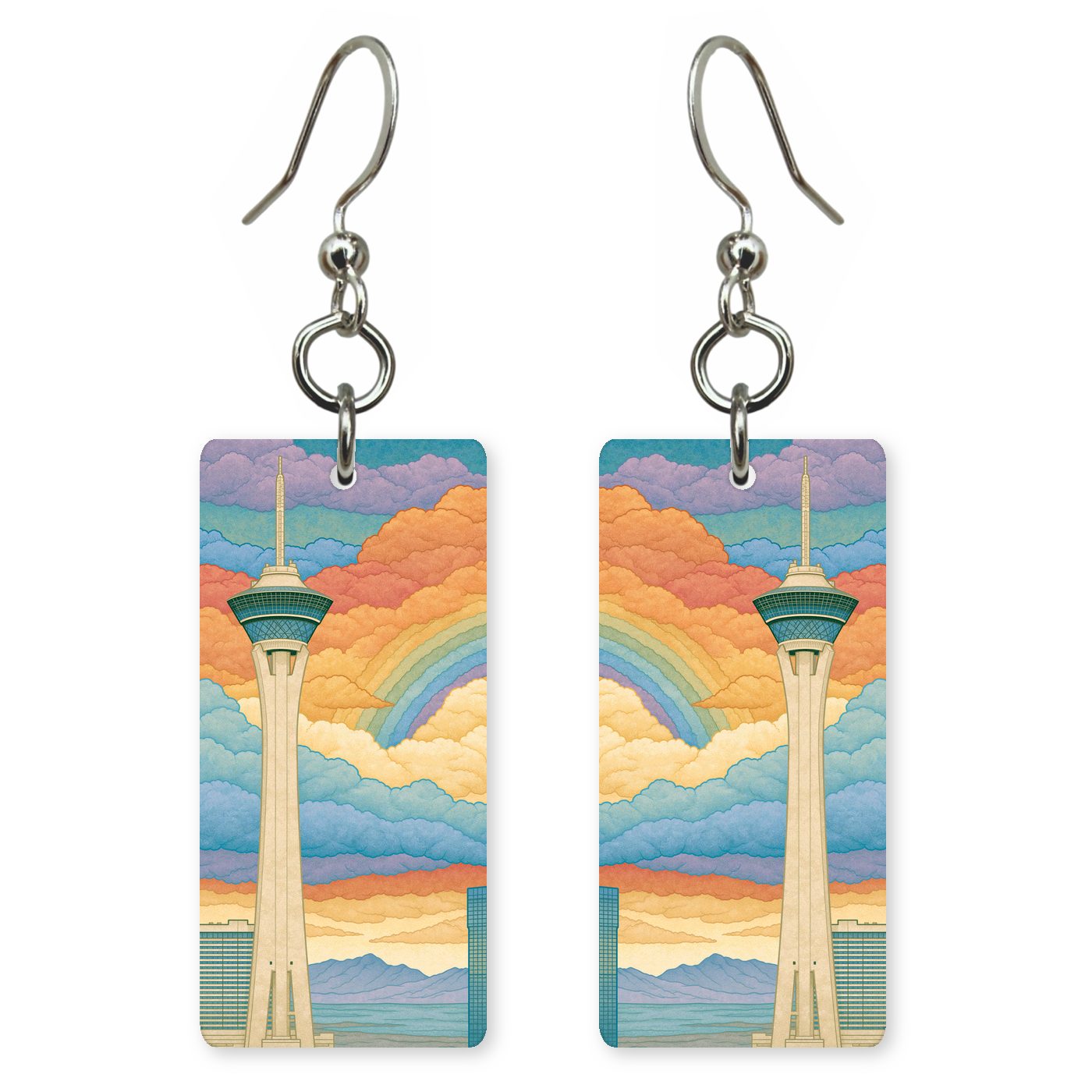 Las Vegas Art — She's Choosing earrings, shown as a pair