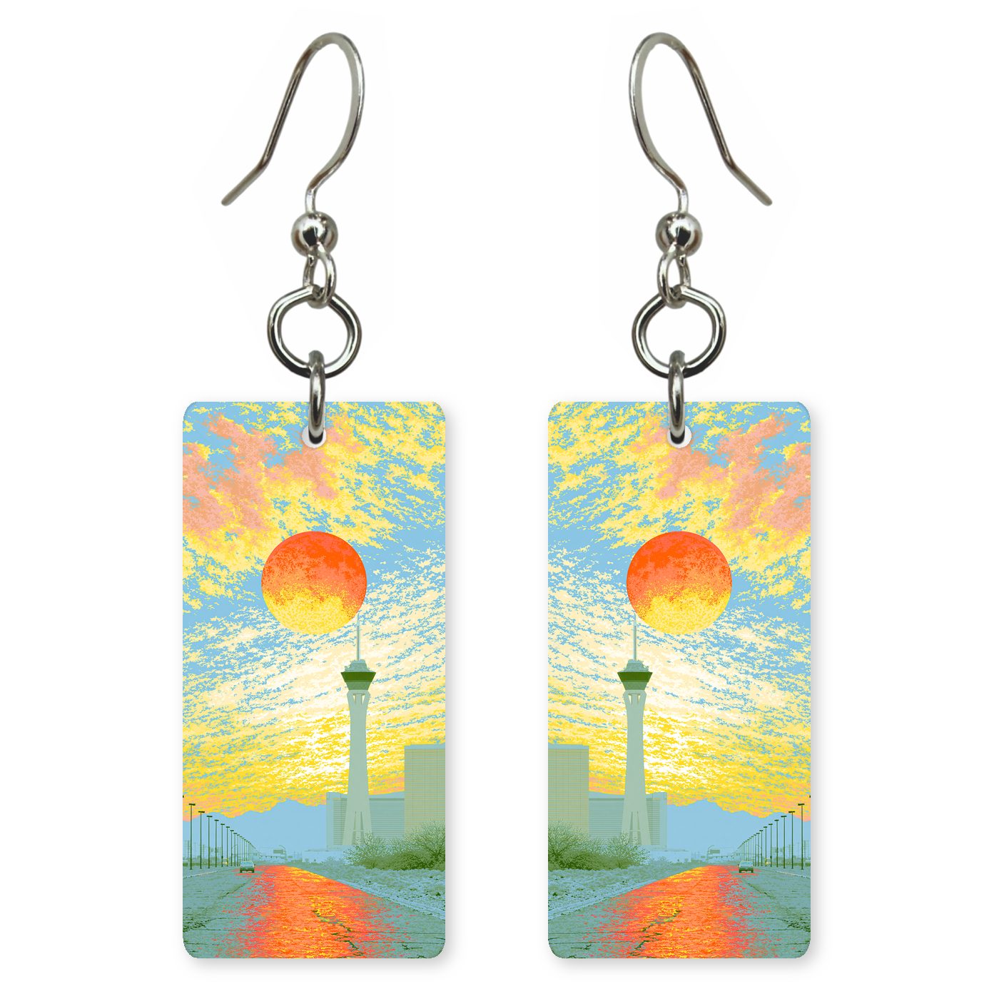 Las Vegas Art — She's Choosing earrings, shown as a pair
