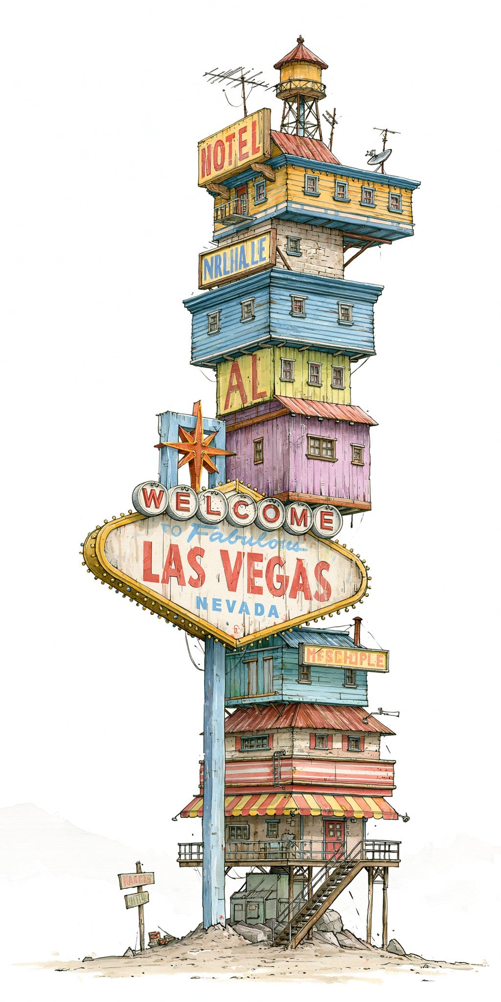 Las Vegas Sign Collage — full design art