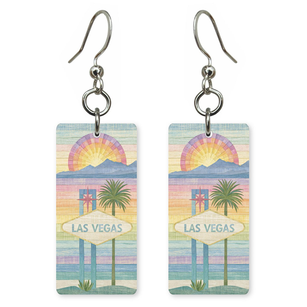 Las Vegas Sign Collage — She's Choosing earrings, shown as a pair