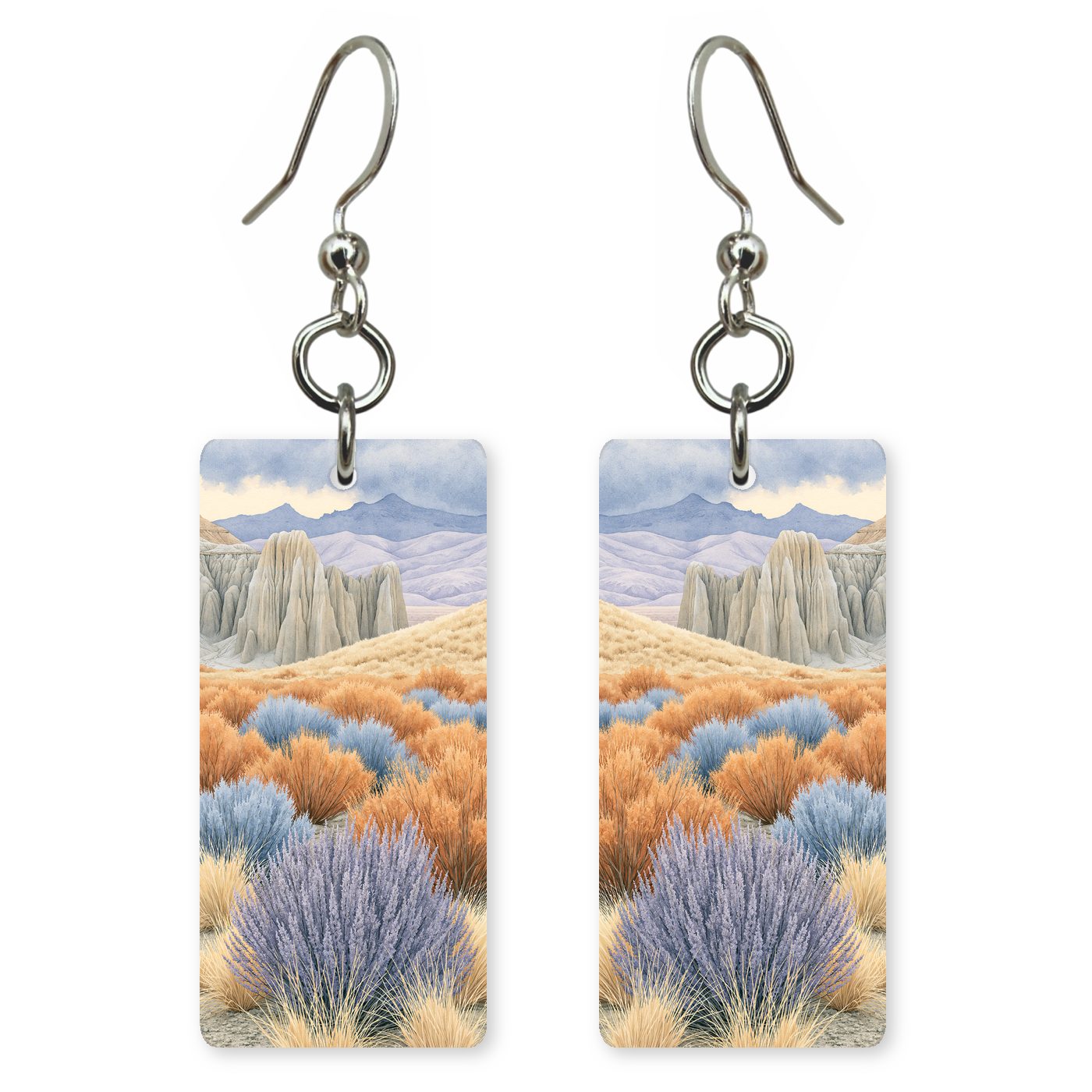 Cathedral Gorge Badlands Gathering — She's Choosing earrings, shown as a pair