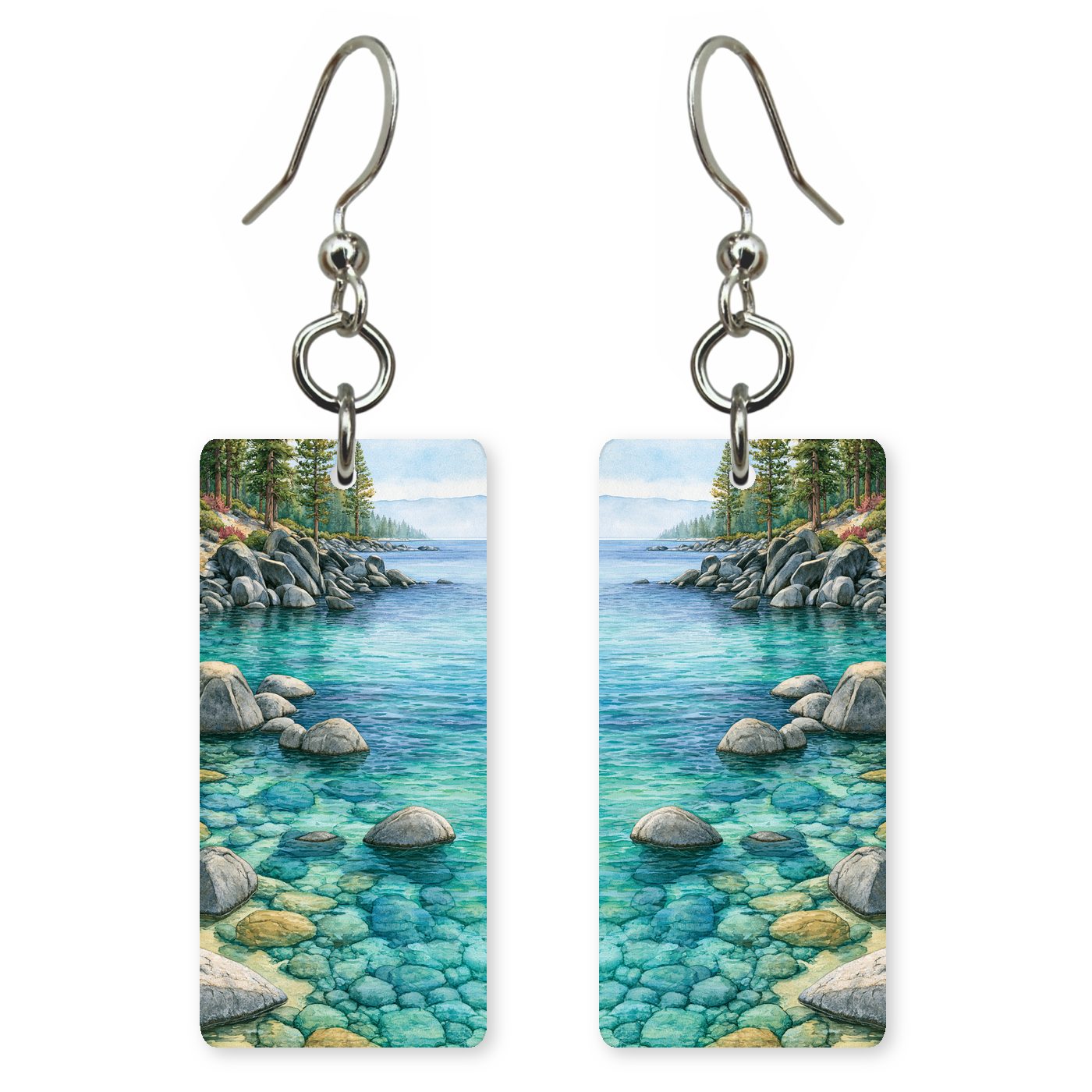 Sand Harbor Turquoise Coves — She's Choosing earrings, shown as a pair