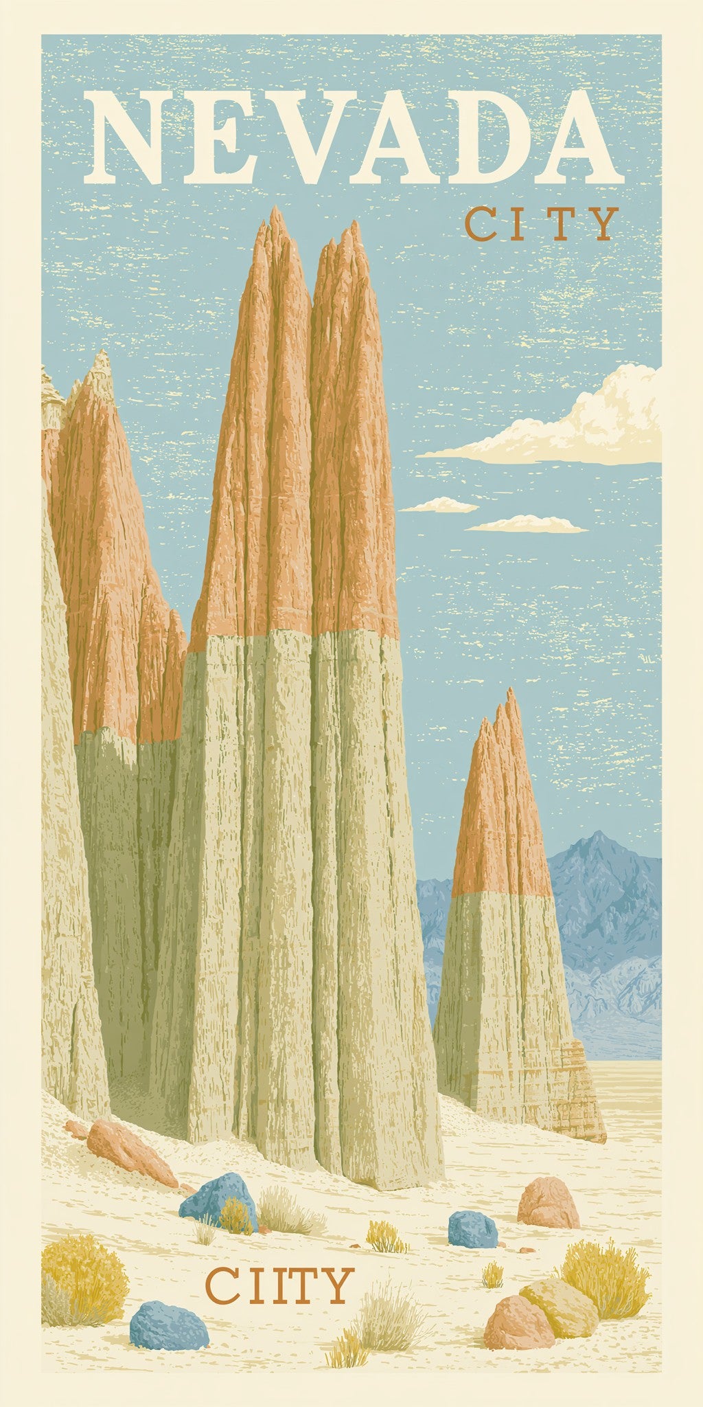 Cathedral Gorge Spires Text — full design art