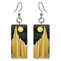 Cathedral Gorge Text Pioche — She's Choosing earrings, shown as a pair