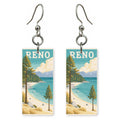Lake Tahoe Text Reno — She's Choosing earrings, shown as a pair