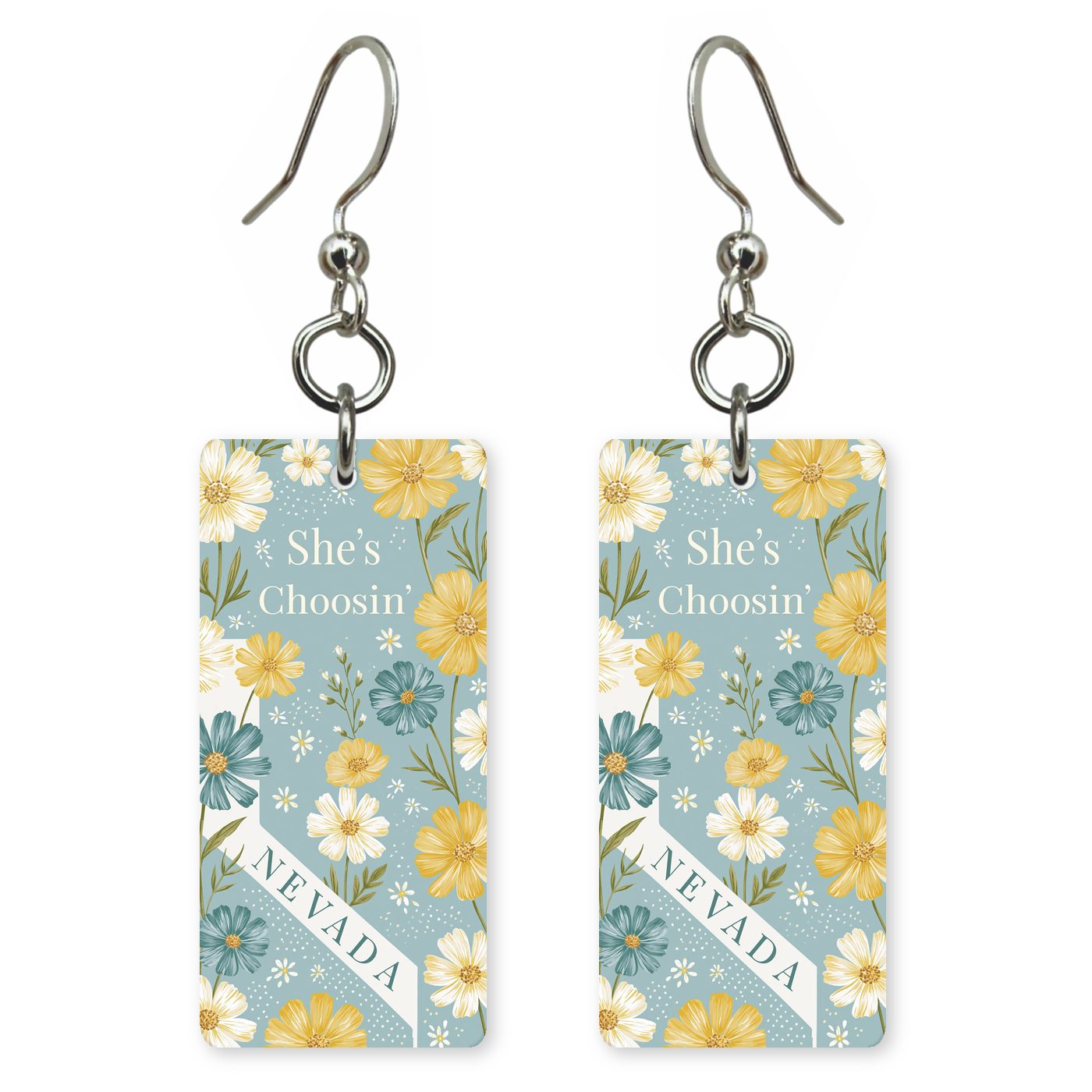 Floral Banner — She's Choosing earrings, shown as a pair