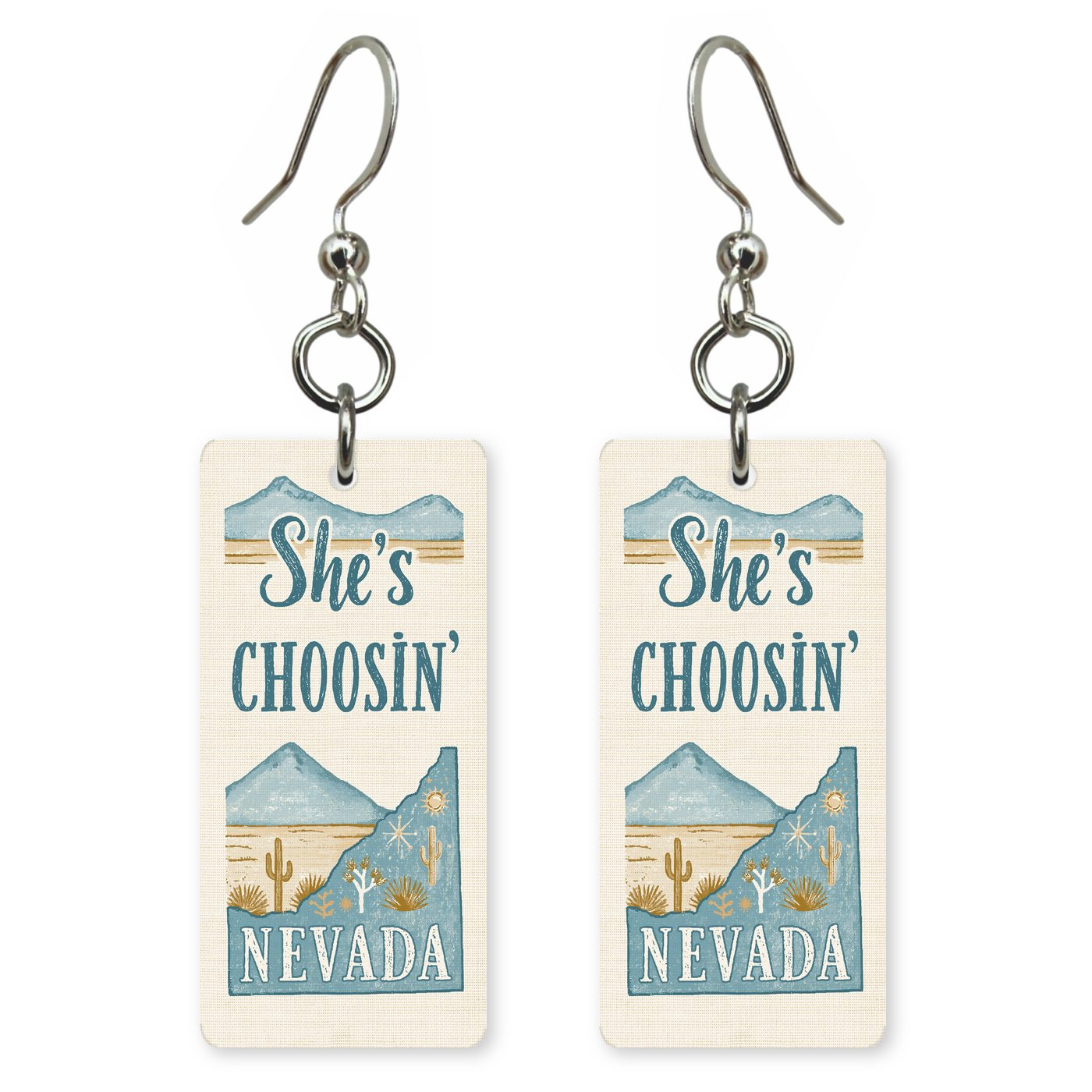 Blue Mountains — She's Choosing earrings, shown as a pair