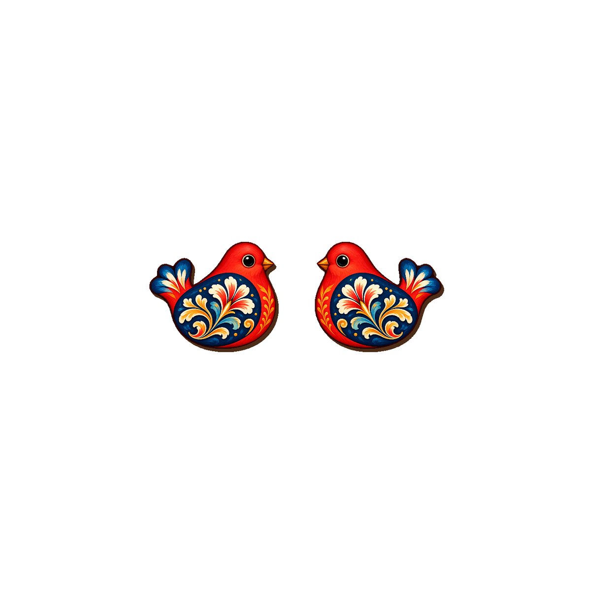 Folk birds Stud Earrings #SC2974