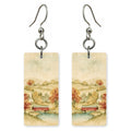 Covered Bridge Autumn — She's Choosing earrings, shown as a pair