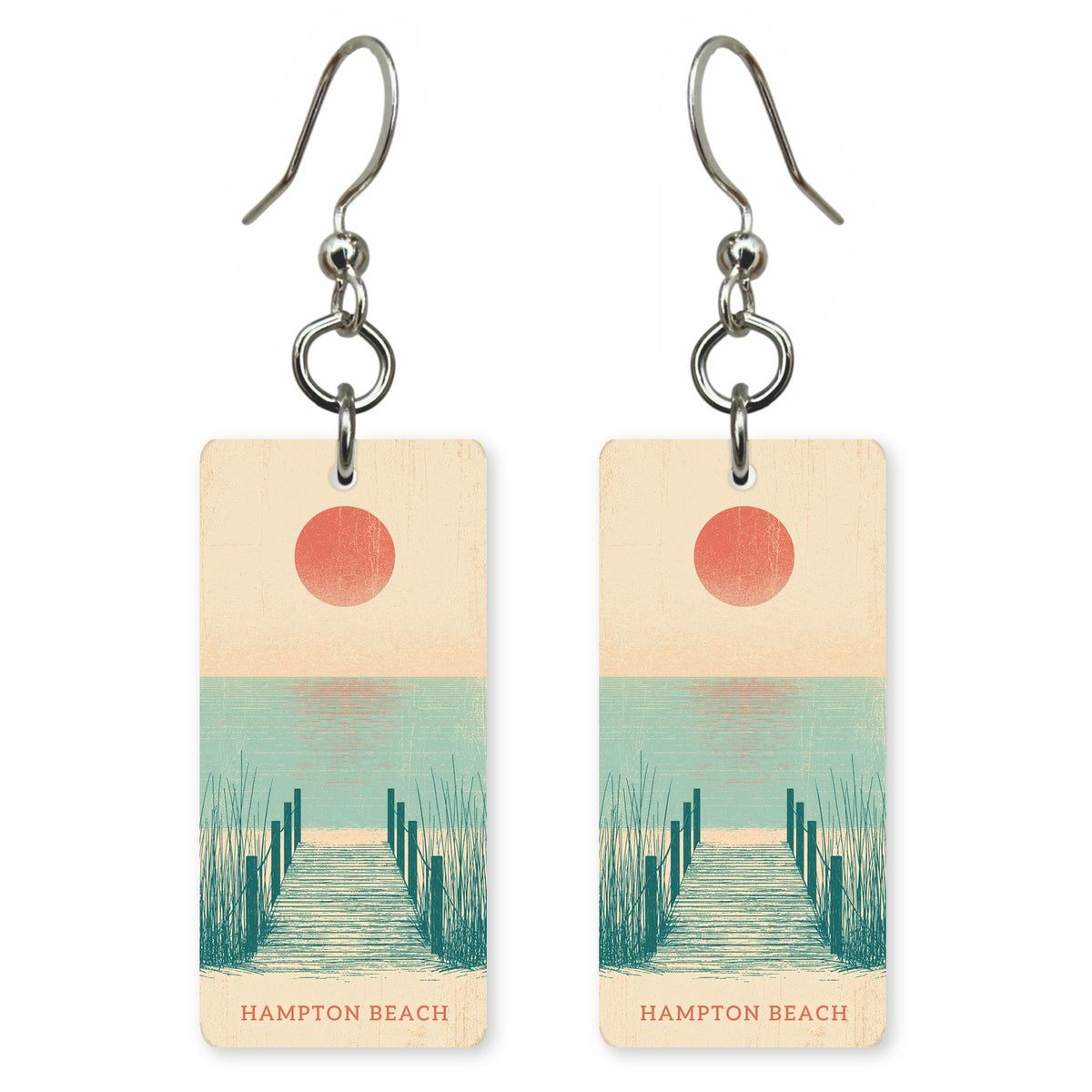 She's Choosing New Hampshire Earrings | Hampton Beach Boardwalk | SC29B1