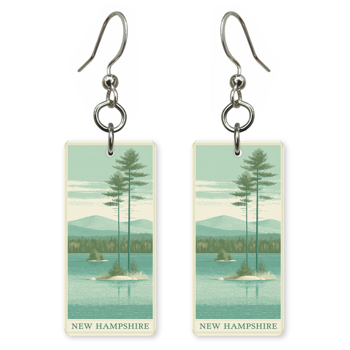 She's Choosing New Hampshire Earrings | Lake Island Pines | SC29B3