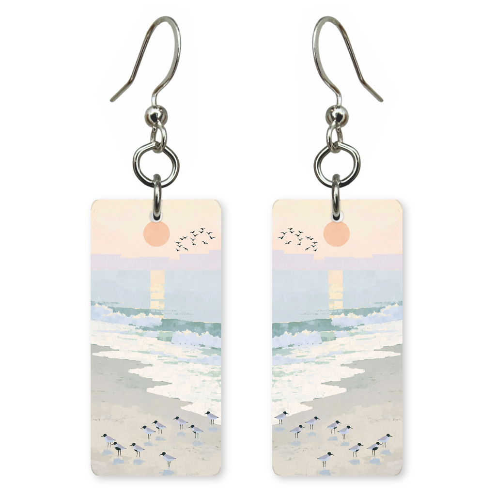 She's Choosing New Hampshire Earrings | Sandpiper Sunrise Shore