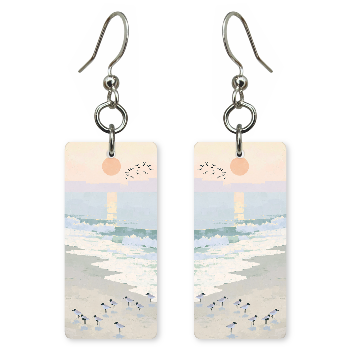 She's Choosing New Hampshire Earrings | Sandpiper Sunrise Shore