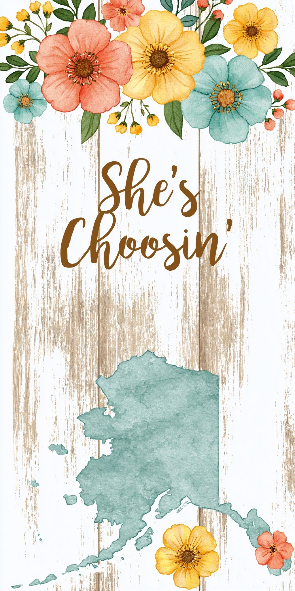 Floral Wood Silhouette — full design art