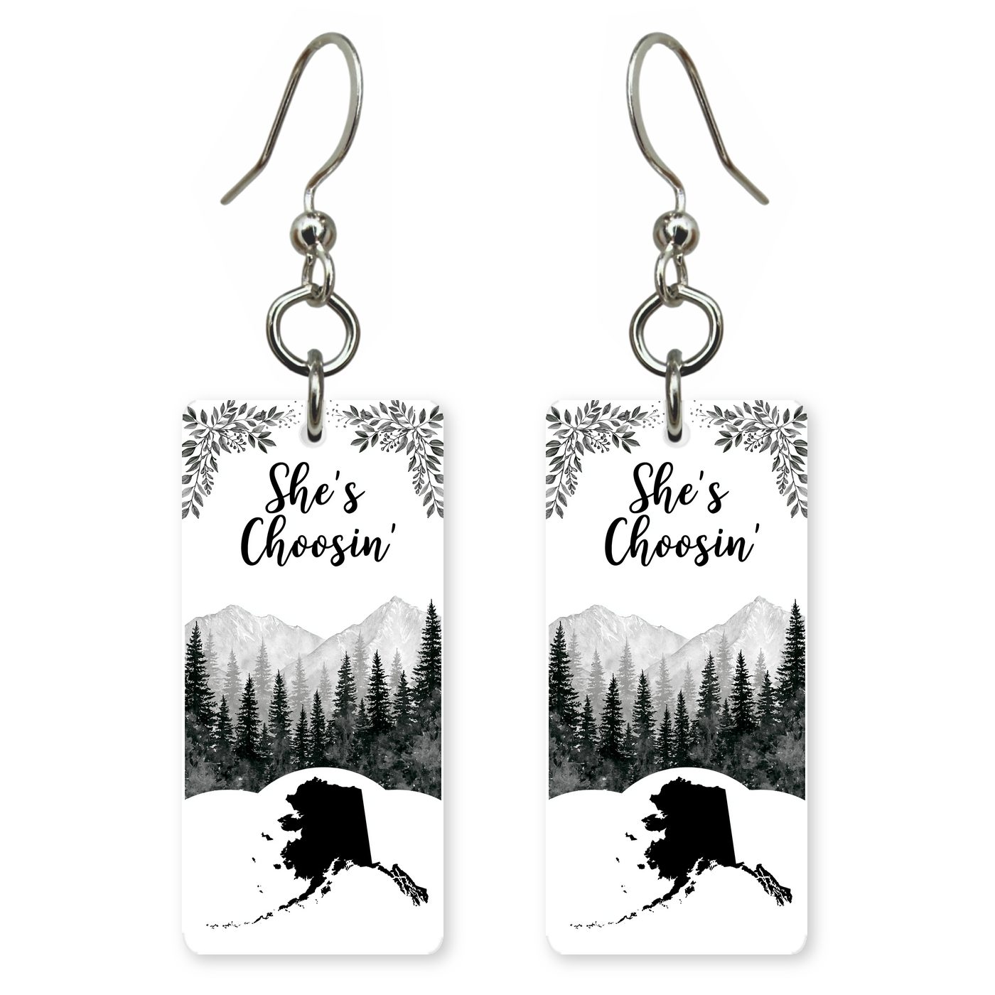 Midnight Forest — She's Choosing earrings, shown as a pair