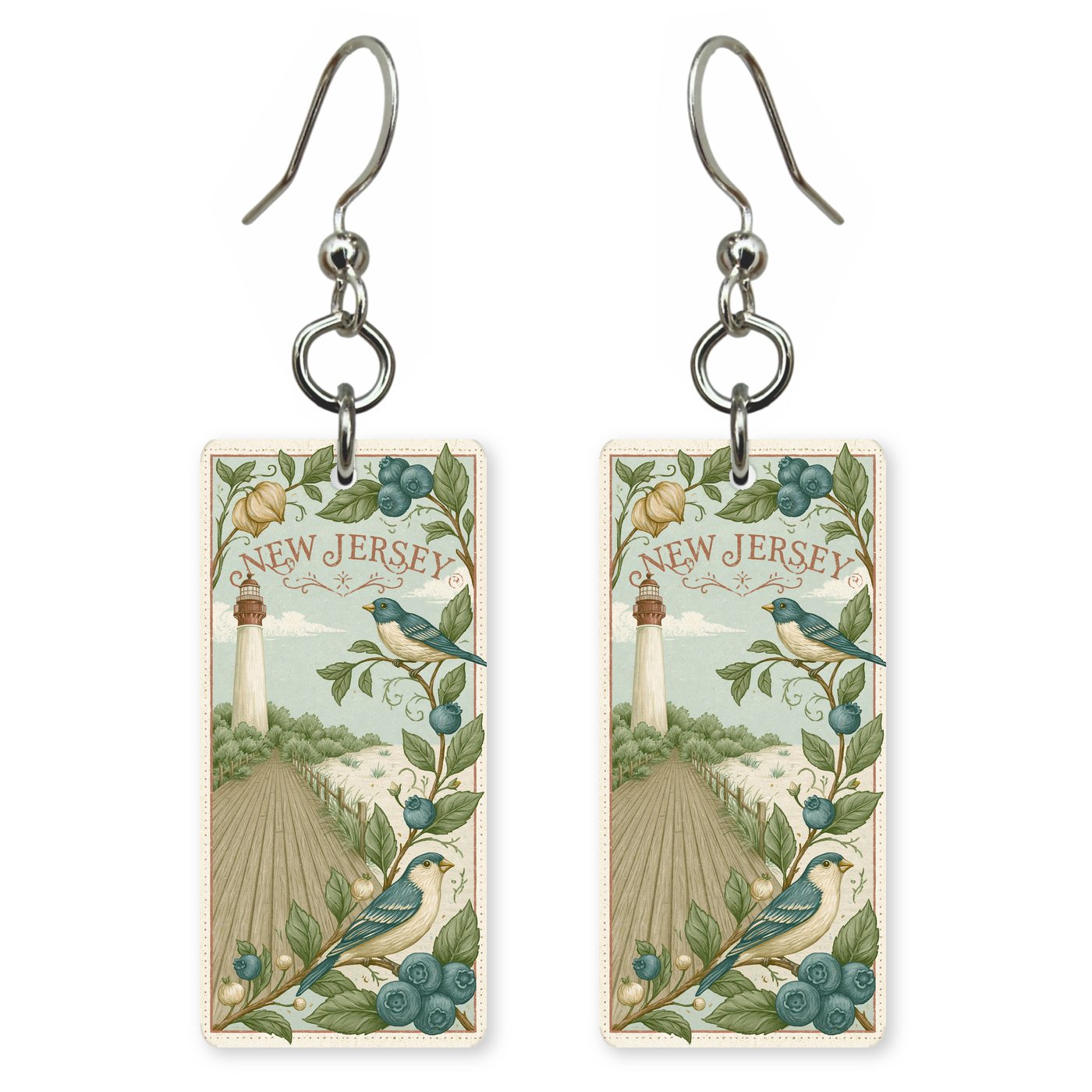 Lighthouse Blueberries — She's Choosing earrings, shown as a pair