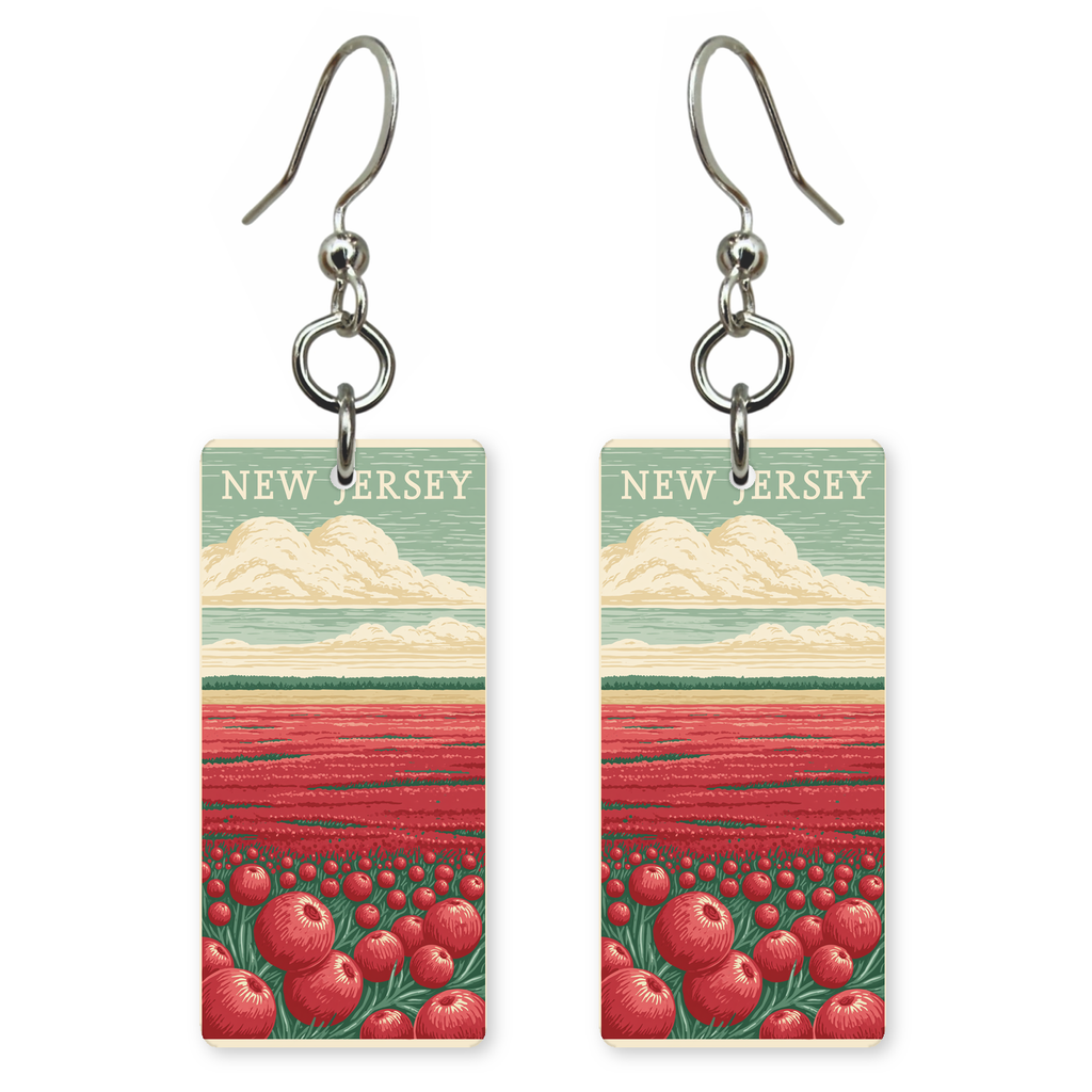 She's Choosing New Jersey Earrings | Cranberry Harvest Bog
