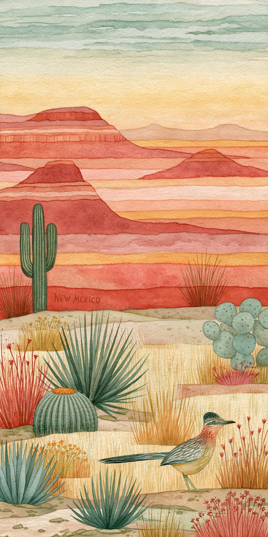 Painted Desert Bird — full design art