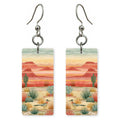 Painted Desert Bird — She's Choosing earrings, shown as a pair