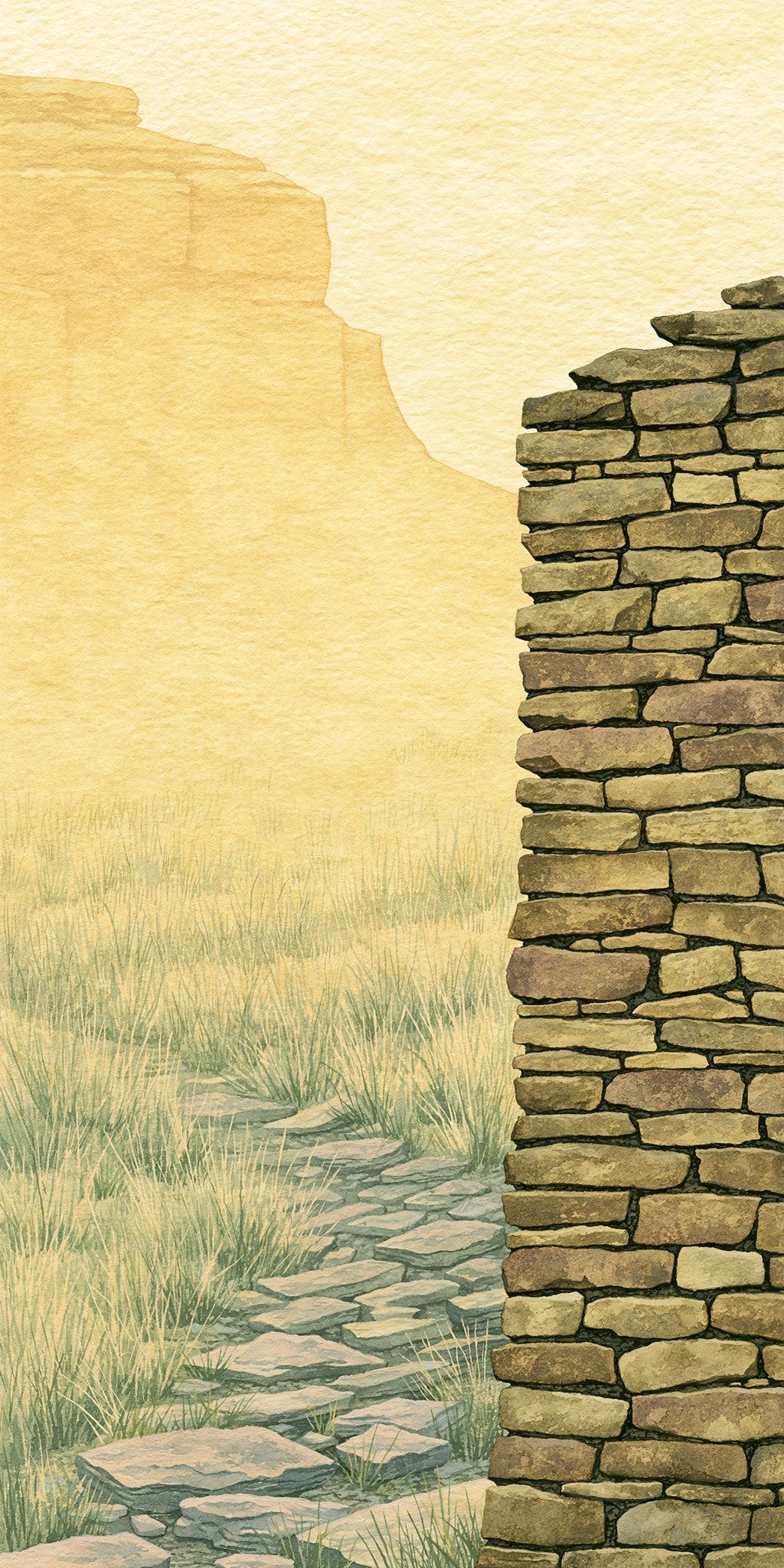 Chaco Canyon Ruins Golden — full design art