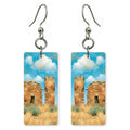 Chaco Canyon Ruins Golden — She's Choosing earrings, shown as a pair